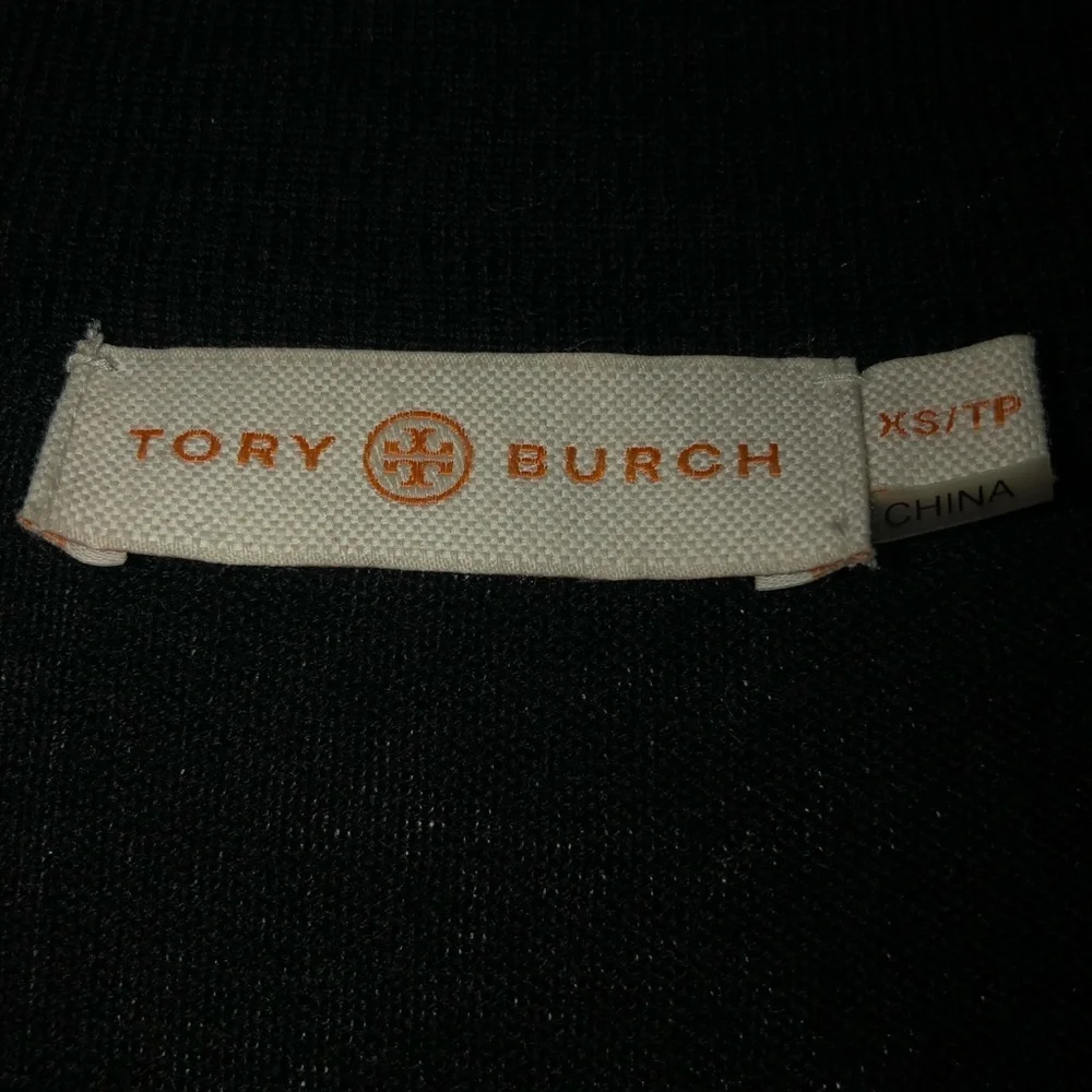 Tory Burch black merino wool cardigan. XS